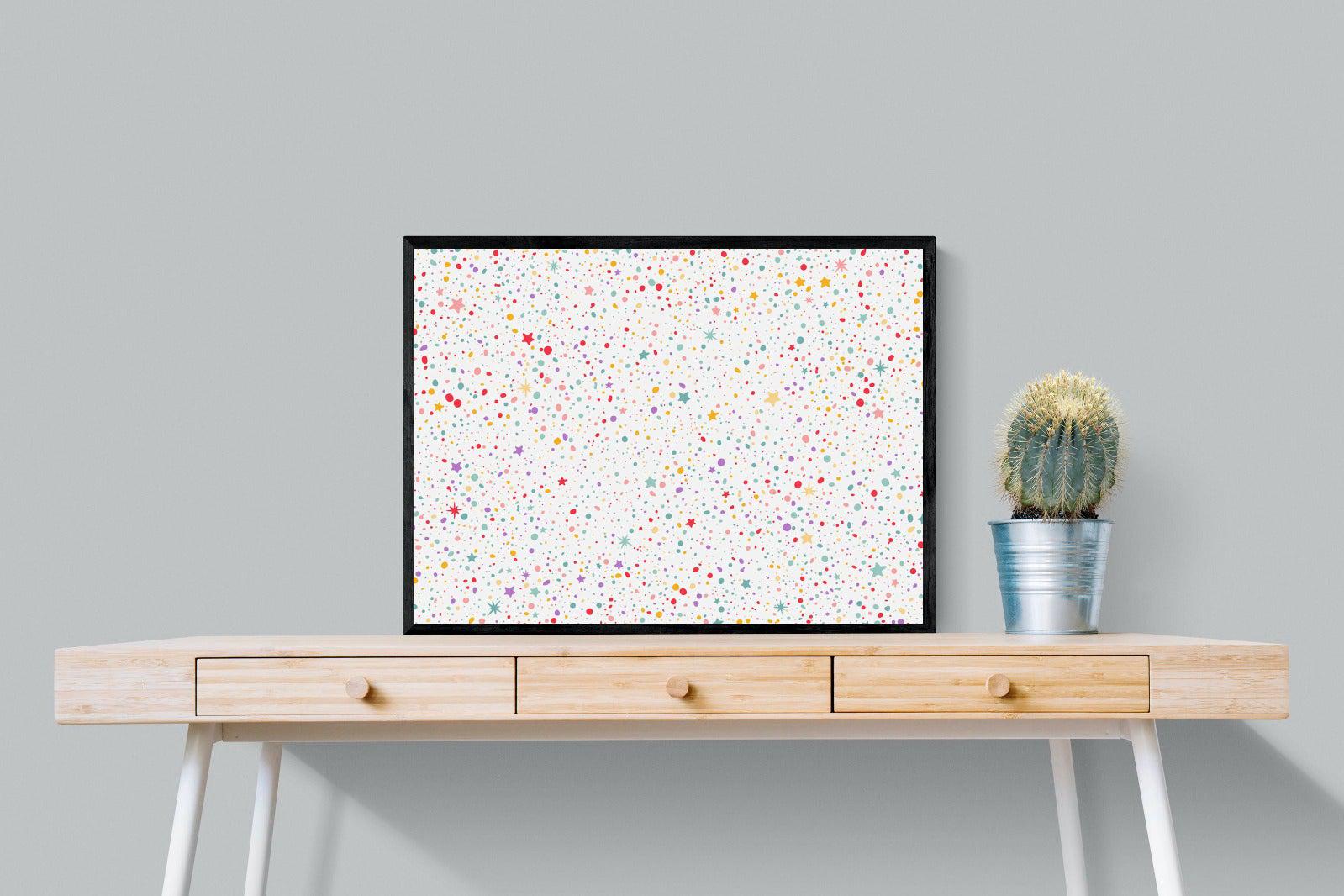Stars & Dots-Wall_Art-80 x 60cm-Mounted Canvas-Black-Pixalot