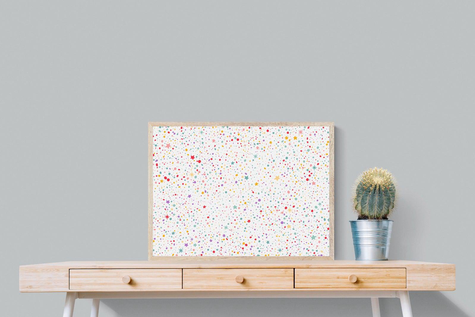 Stars & Dots-Wall_Art-80 x 60cm-Mounted Canvas-Wood-Pixalot