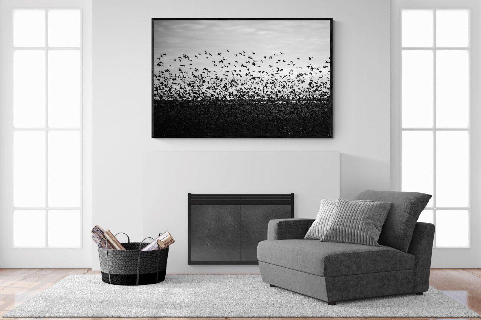 Startled-Wall_Art-150 x 100cm-Mounted Canvas-Black-Pixalot