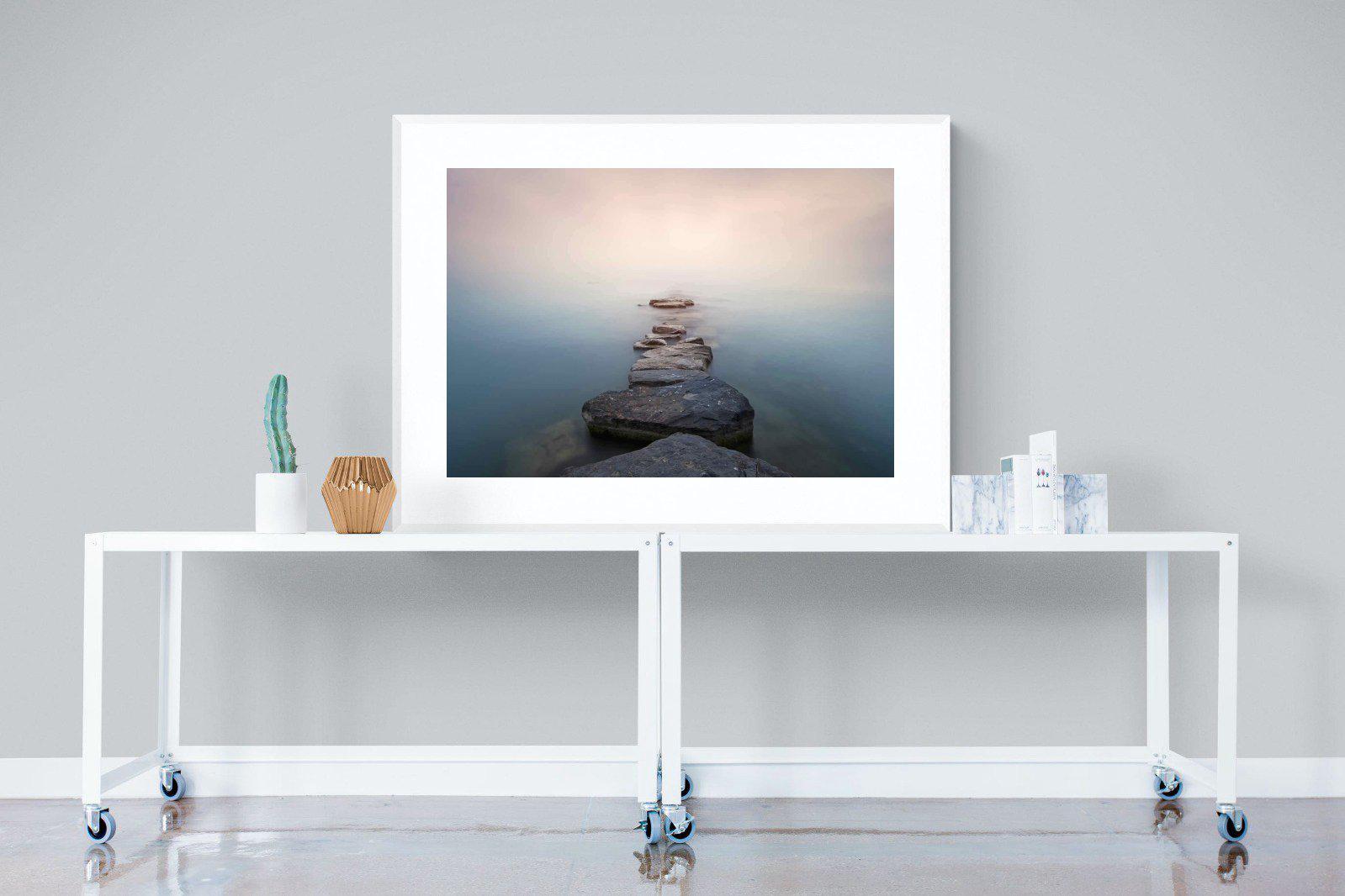 Stepping Stones-Wall_Art-120 x 90cm-Framed Print-White-Pixalot