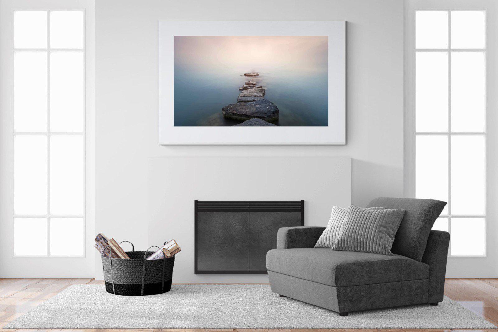 Stepping Stones-Wall_Art-150 x 100cm-Framed Print-White-Pixalot