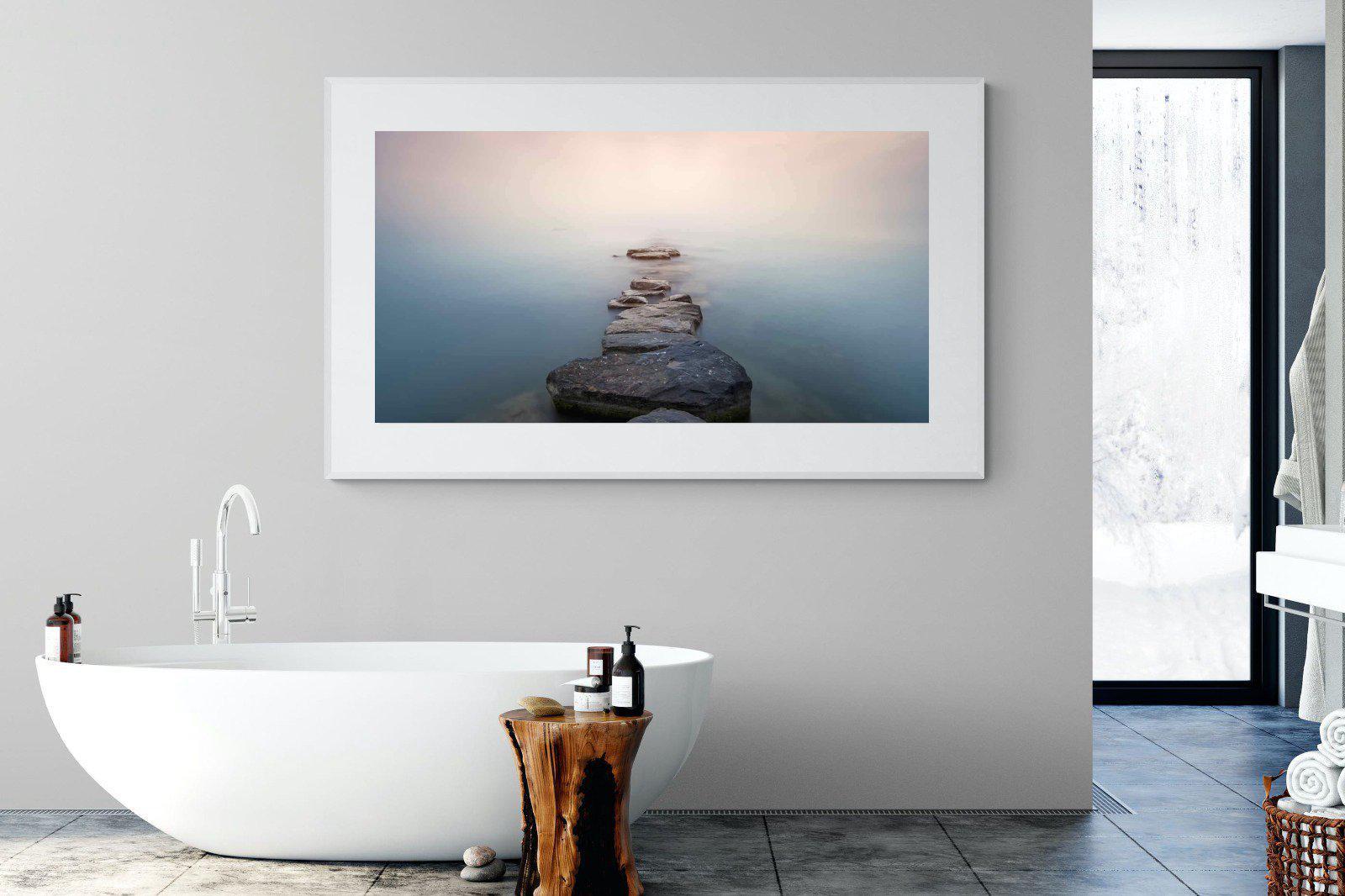Stepping Stones-Wall_Art-180 x 110cm-Framed Print-White-Pixalot