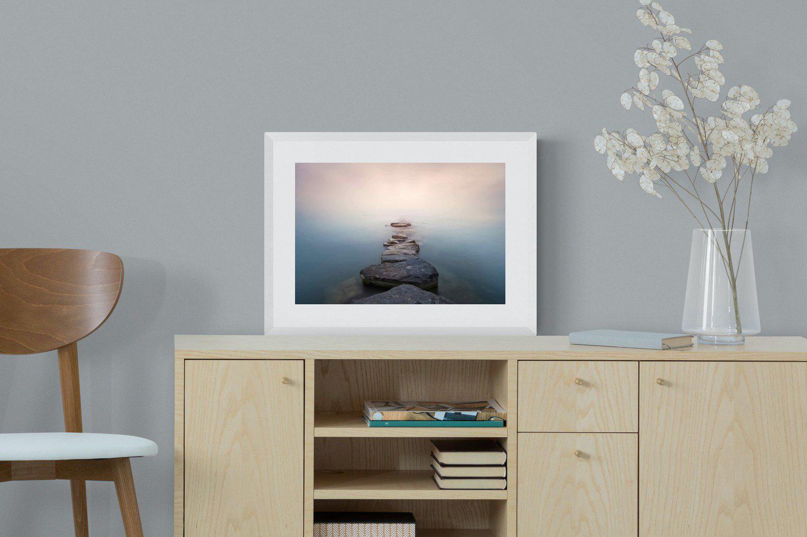 Stepping Stones-Wall_Art-60 x 45cm-Framed Print-White-Pixalot