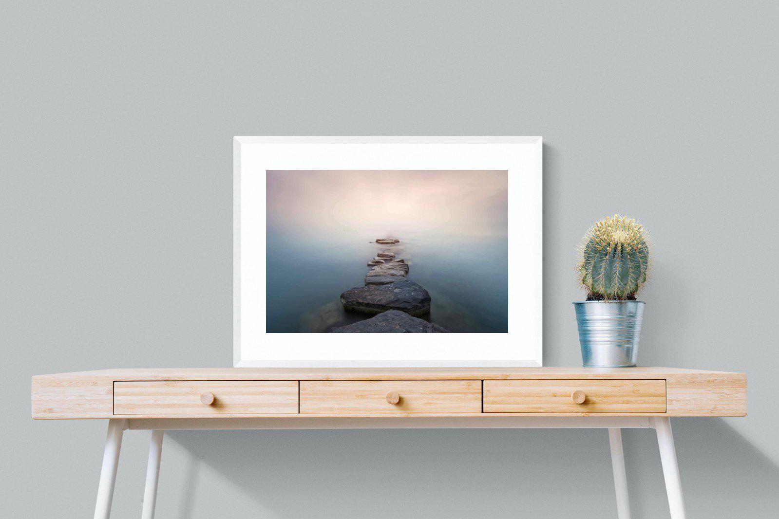 Stepping Stones-Wall_Art-80 x 60cm-Framed Print-White-Pixalot