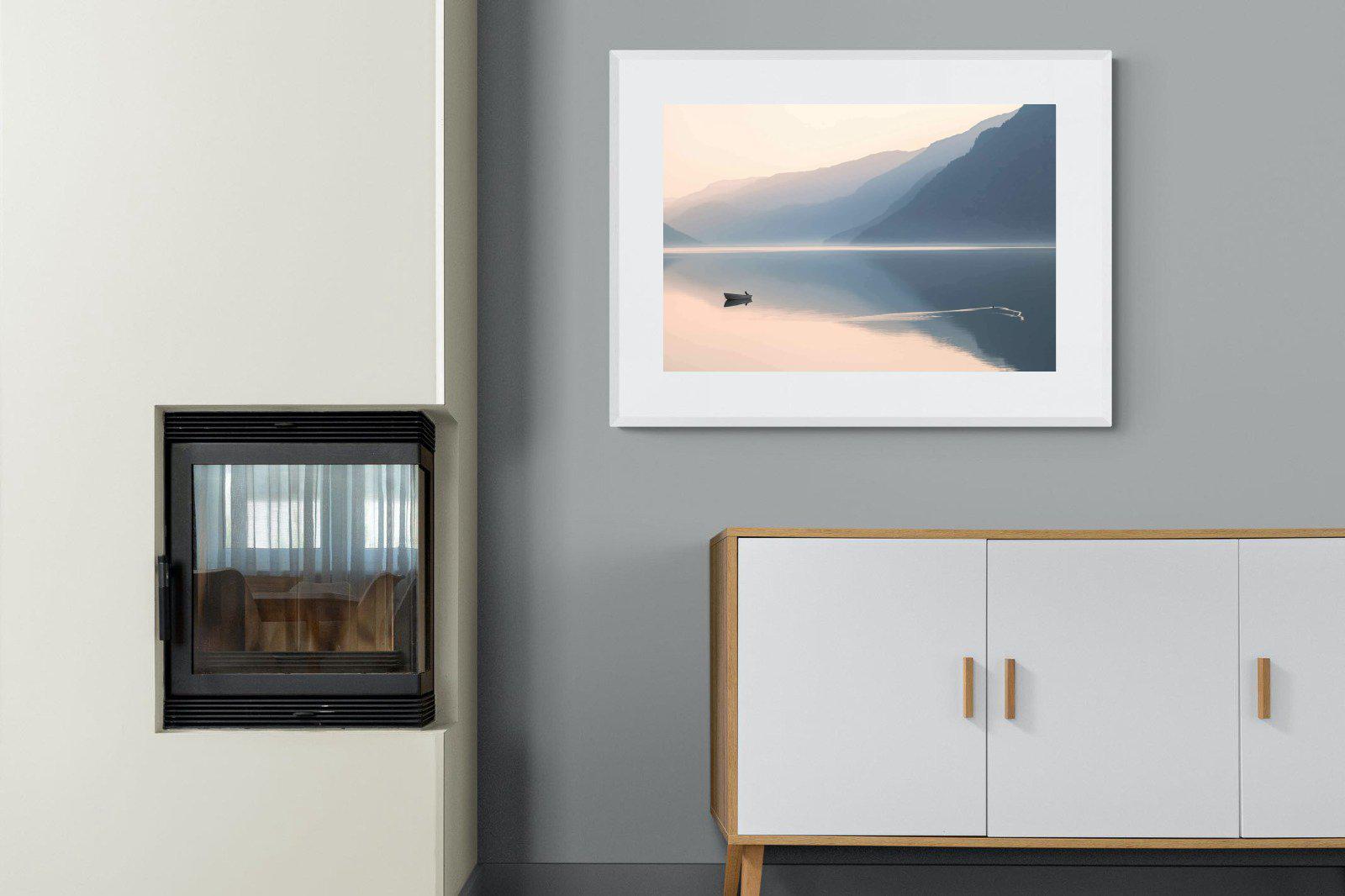 Still Lake-Wall_Art-100 x 75cm-Framed Print-White-Pixalot