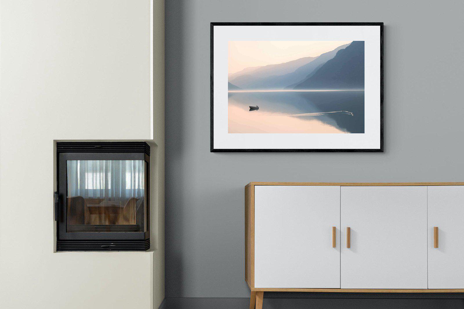 Still Lake-Wall_Art-100 x 75cm-Framed Print-Black-Pixalot