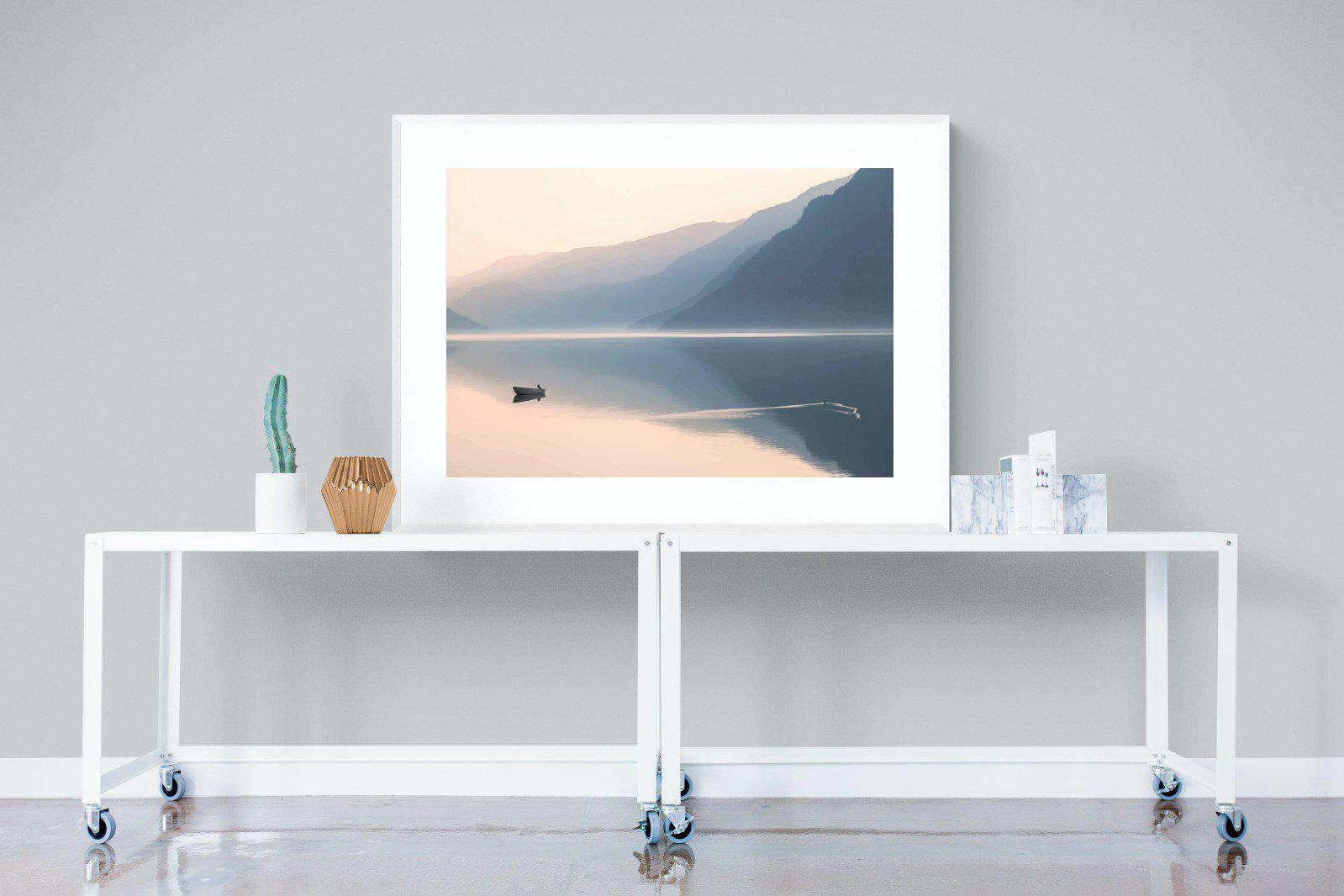 Still Lake-Wall_Art-120 x 90cm-Framed Print-White-Pixalot