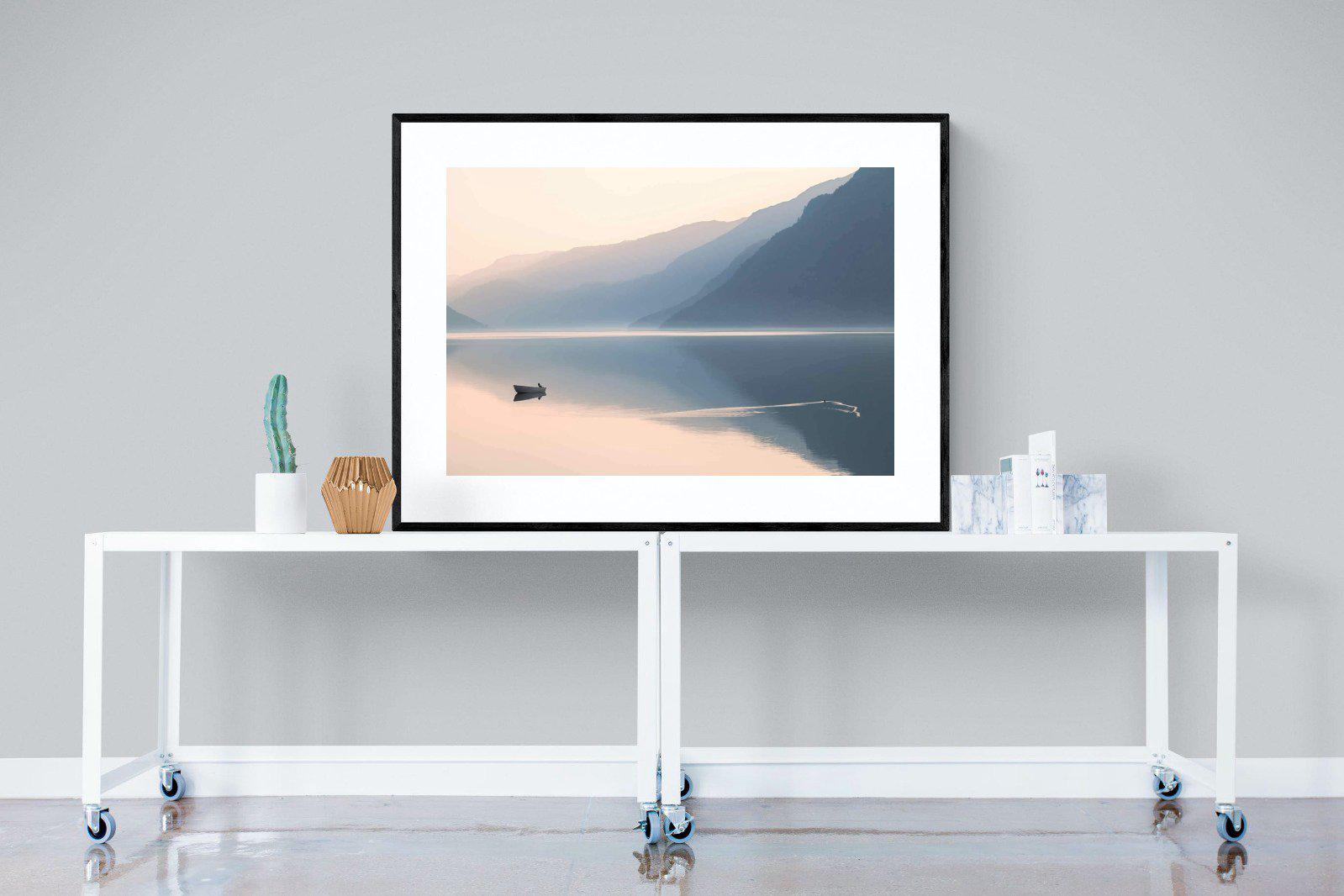 Still Lake-Wall_Art-120 x 90cm-Framed Print-Black-Pixalot