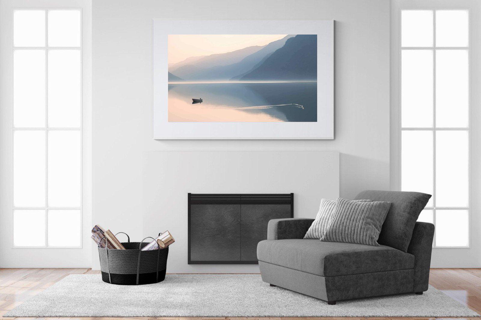 Still Lake-Wall_Art-150 x 100cm-Framed Print-White-Pixalot