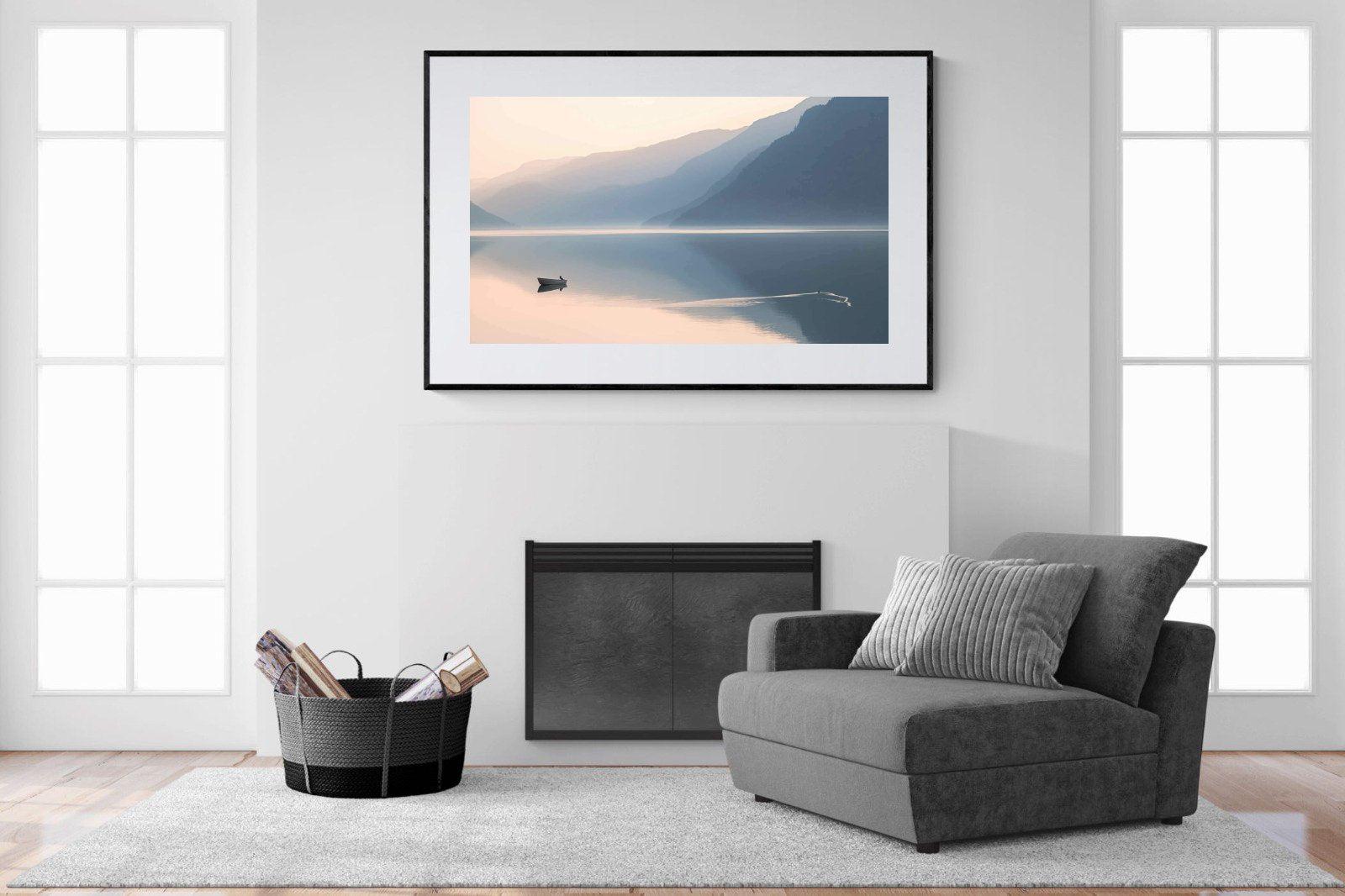 Still Lake-Wall_Art-150 x 100cm-Framed Print-Black-Pixalot