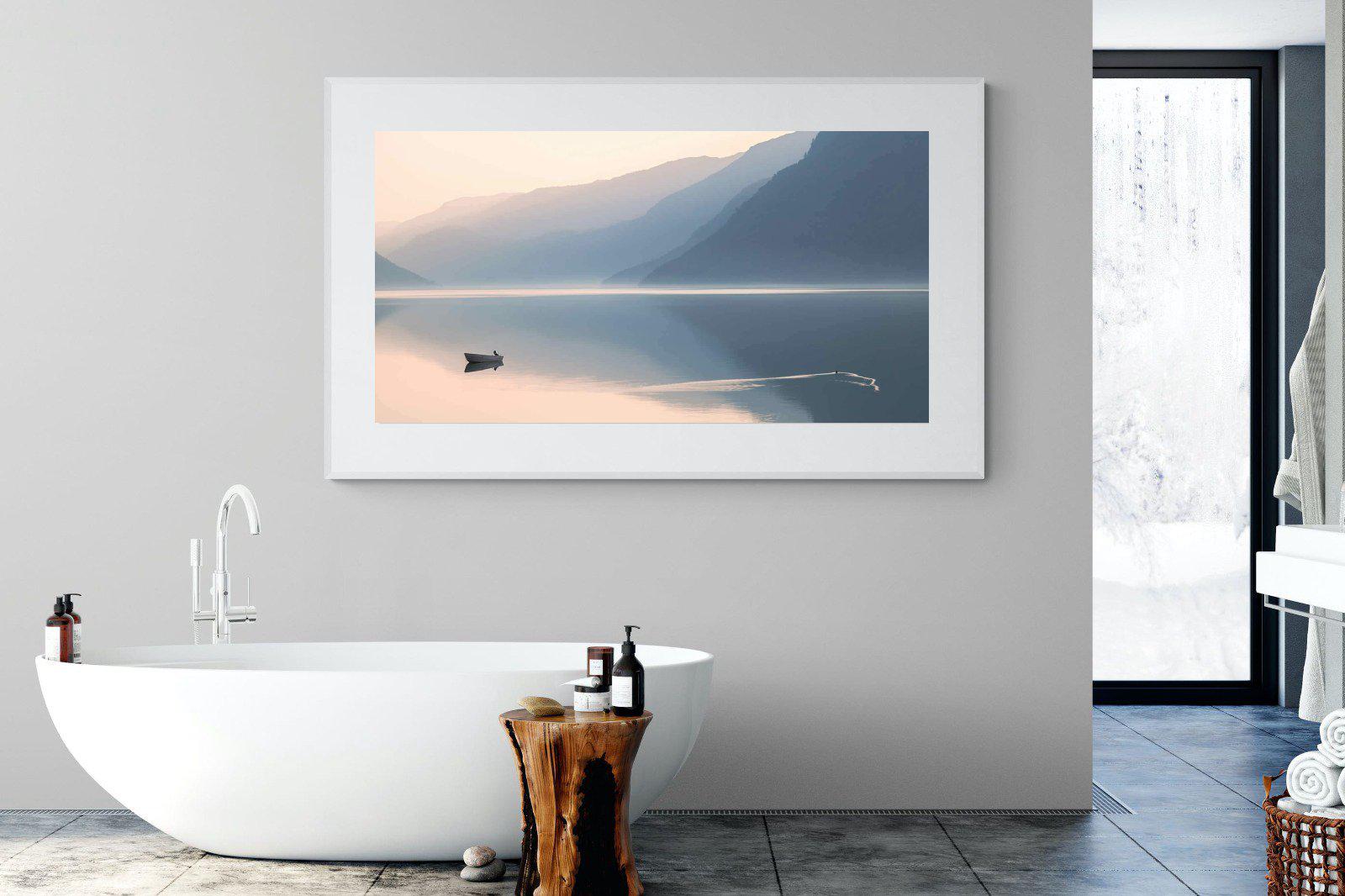 Still Lake-Wall_Art-180 x 110cm-Framed Print-White-Pixalot