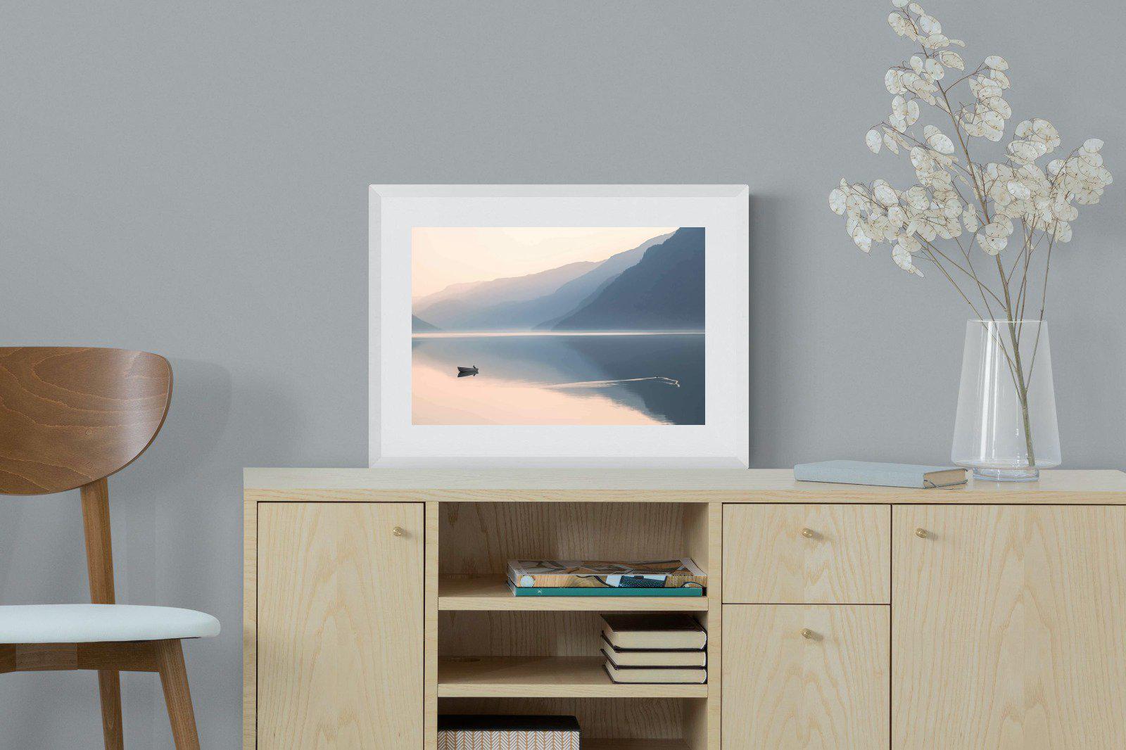 Still Lake-Wall_Art-60 x 45cm-Framed Print-White-Pixalot