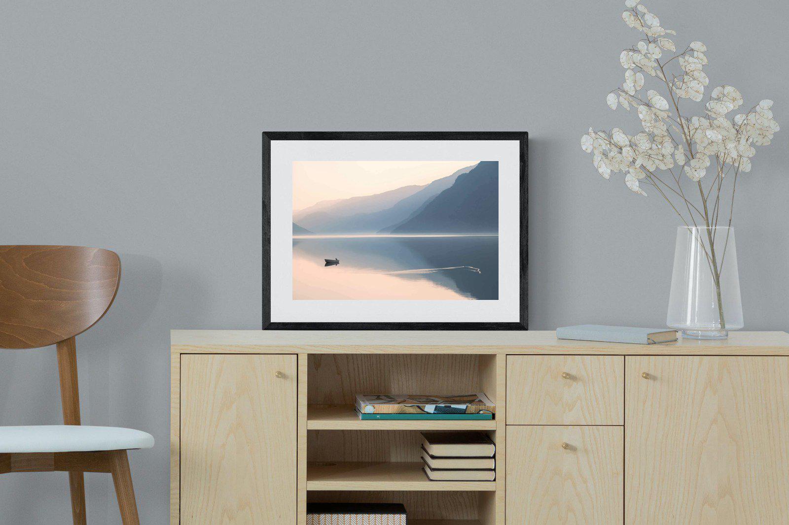 Still Lake-Wall_Art-60 x 45cm-Framed Print-Black-Pixalot