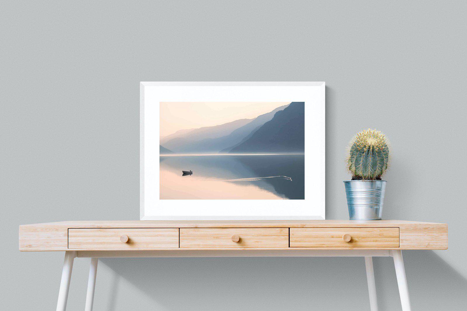 Still Lake-Wall_Art-80 x 60cm-Framed Print-White-Pixalot