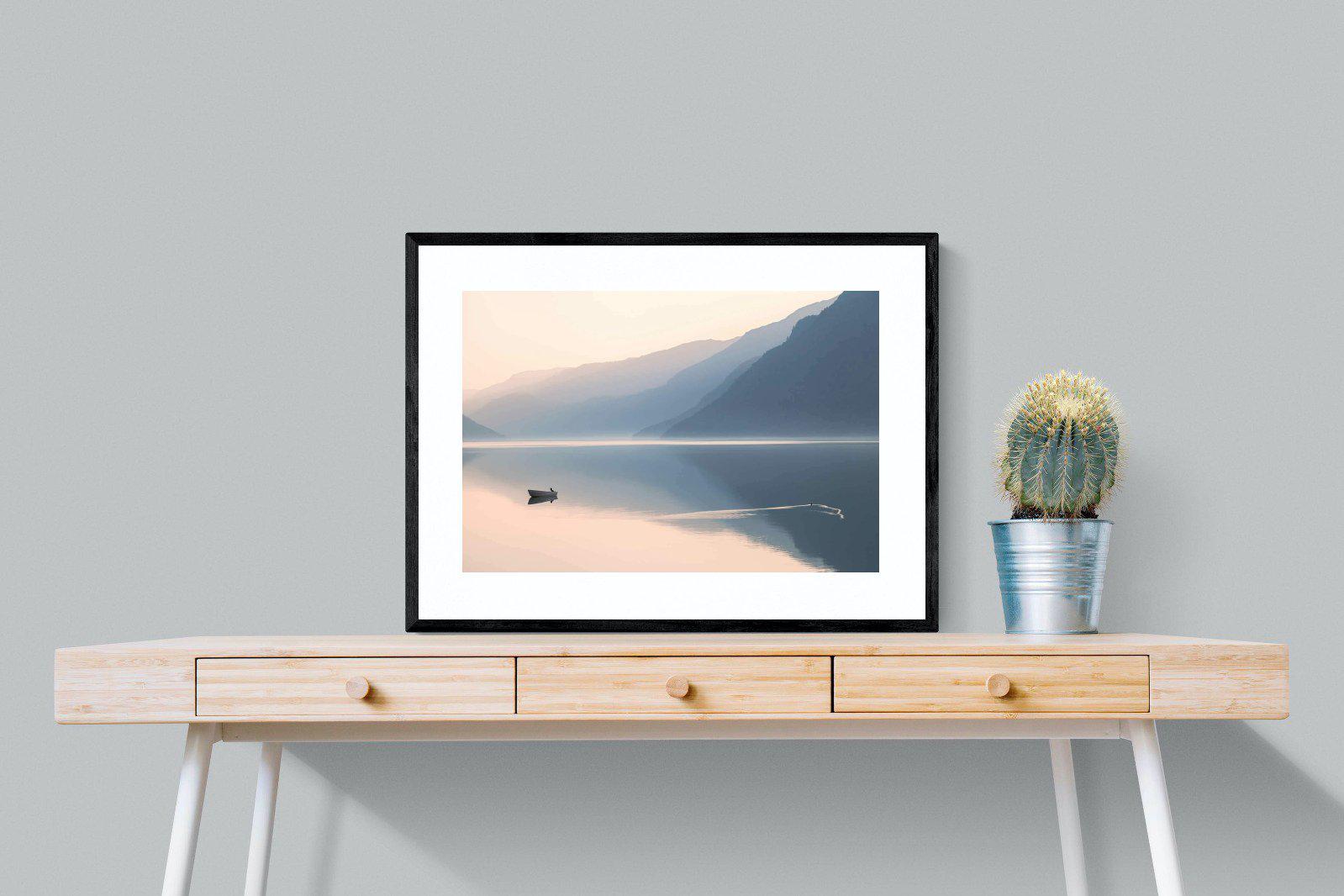 Still Lake-Wall_Art-80 x 60cm-Framed Print-Black-Pixalot