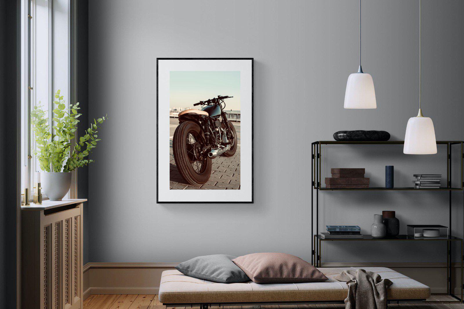 Street Bike-Wall_Art-100 x 150cm-Framed Print-Black-Pixalot