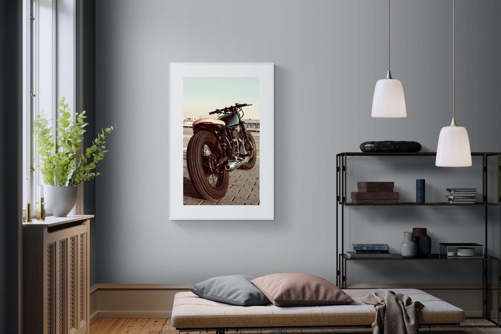 Street Bike-Wall_Art-100 x 150cm-Framed Print-White-Pixalot