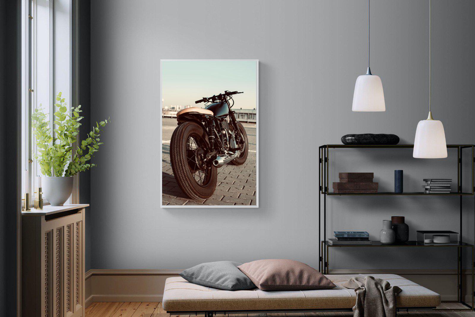 Street Bike-Wall_Art-100 x 150cm-Mounted Canvas-White-Pixalot