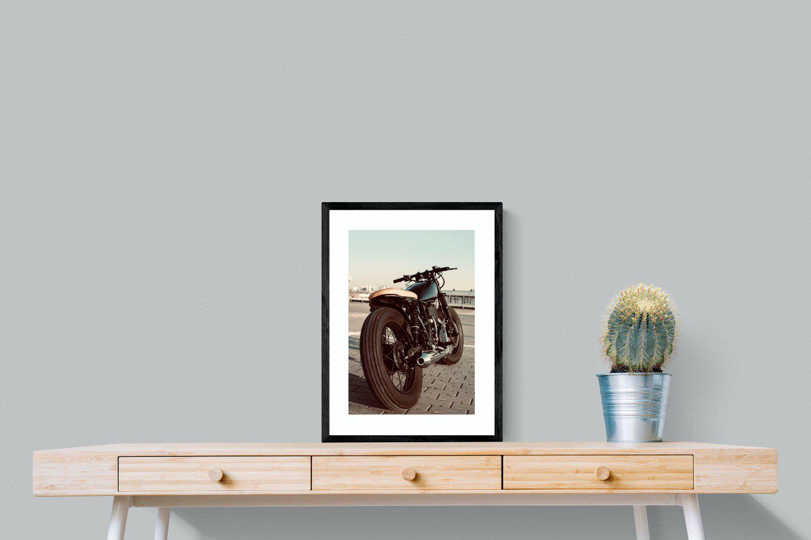 Street Bike-Wall_Art-45 x 60cm-Framed Print-Black-Pixalot