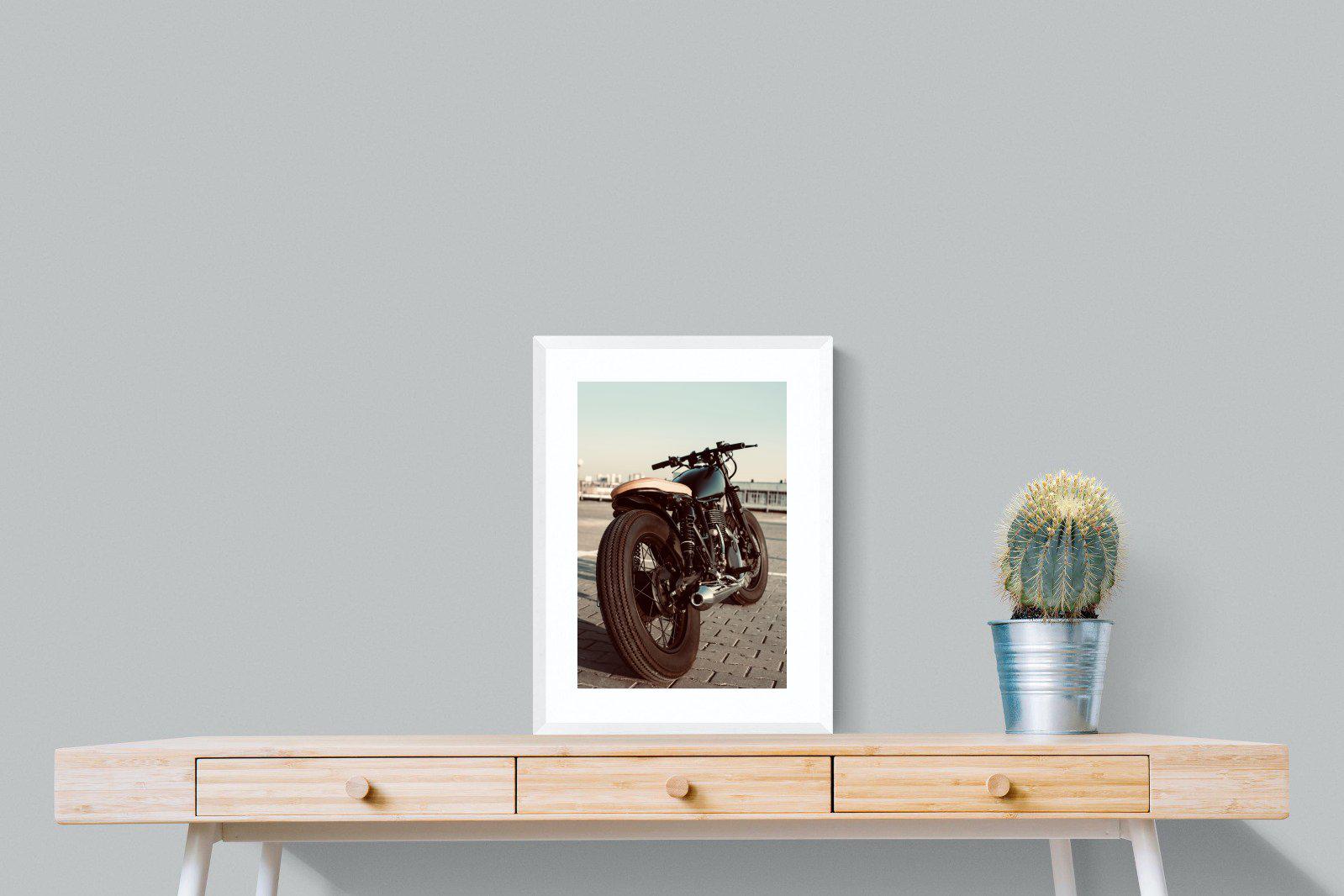 Street Bike-Wall_Art-45 x 60cm-Framed Print-White-Pixalot