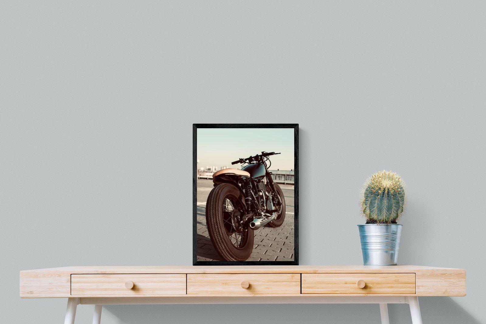 Street Bike-Wall_Art-45 x 60cm-Mounted Canvas-Black-Pixalot