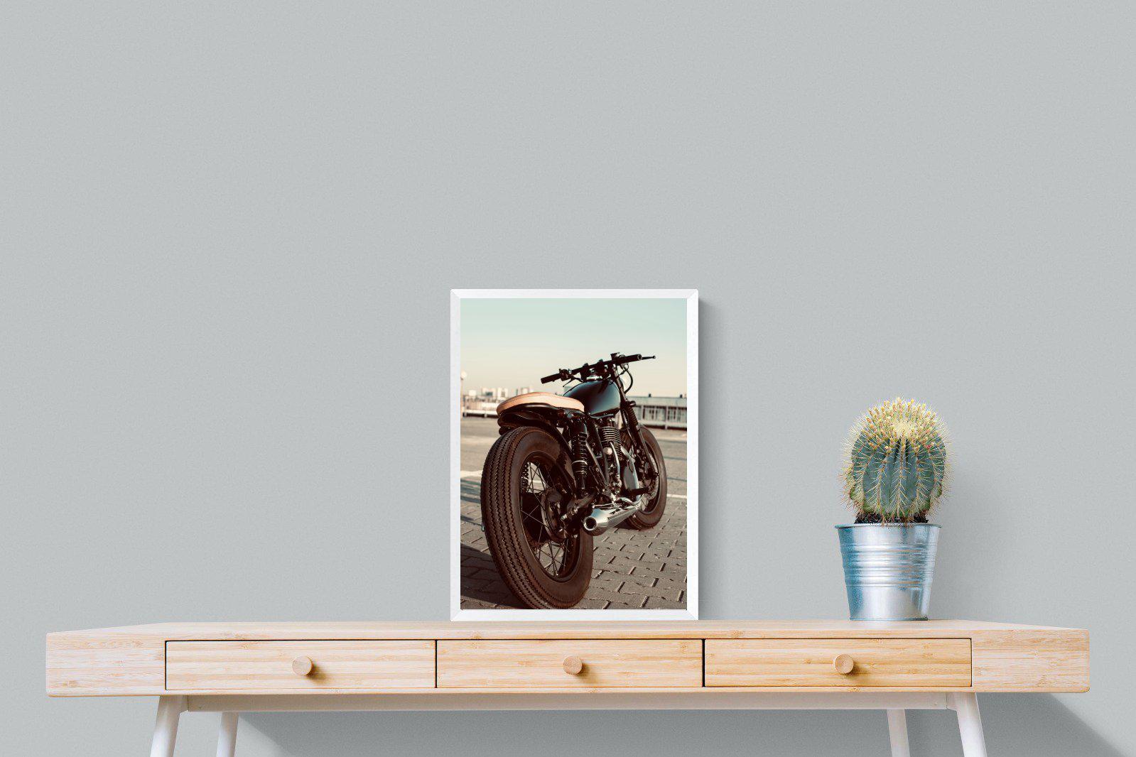 Street Bike-Wall_Art-45 x 60cm-Mounted Canvas-White-Pixalot