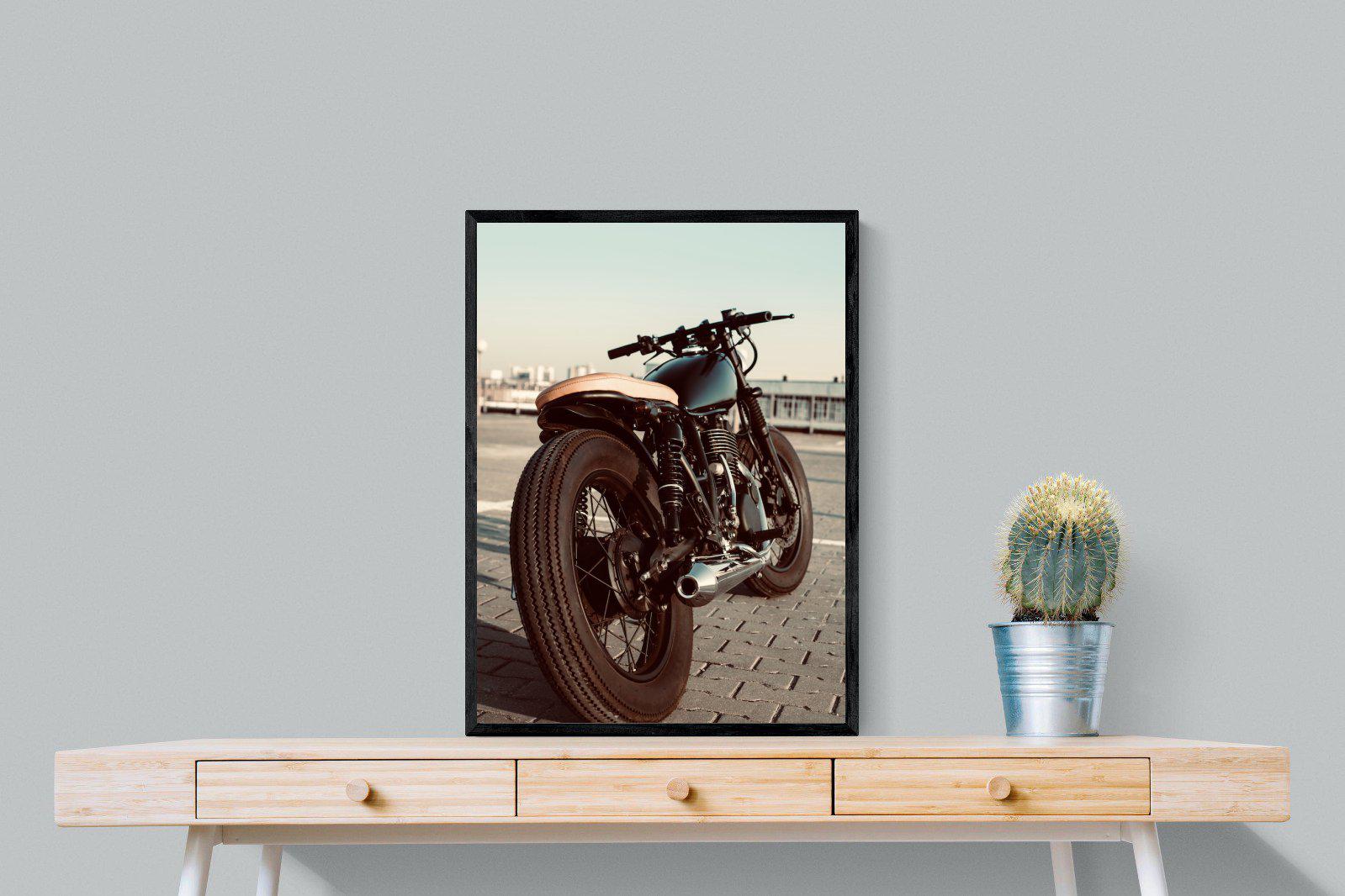 Street Bike-Wall_Art-60 x 80cm-Mounted Canvas-Black-Pixalot
