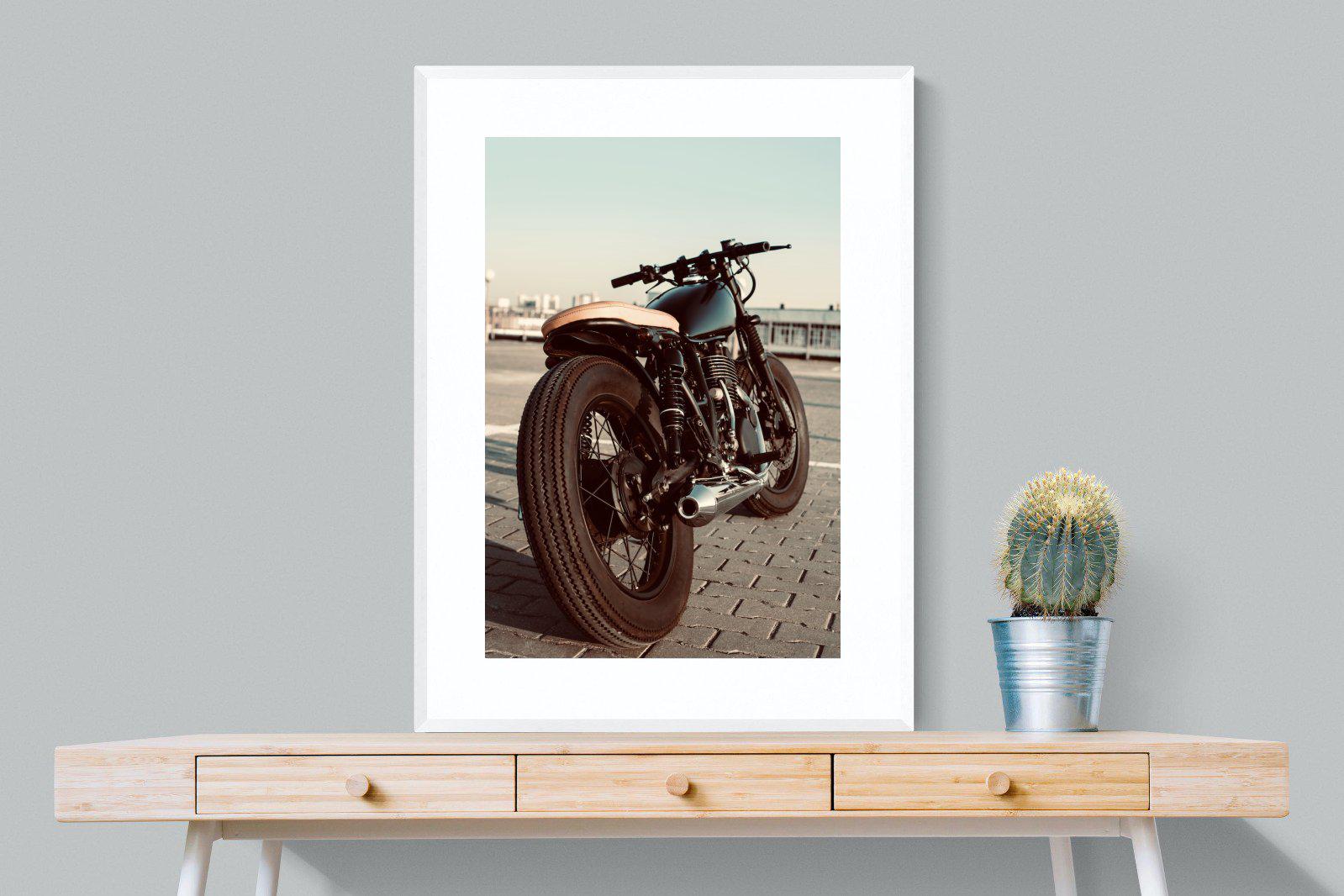 Street Bike-Wall_Art-75 x 100cm-Framed Print-White-Pixalot