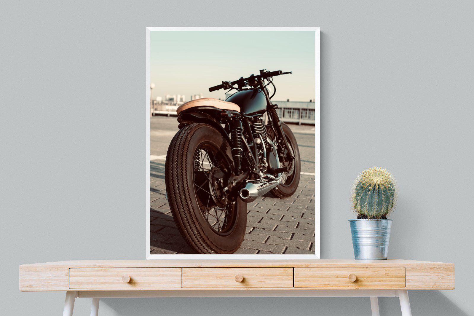 Street Bike-Wall_Art-75 x 100cm-Mounted Canvas-White-Pixalot