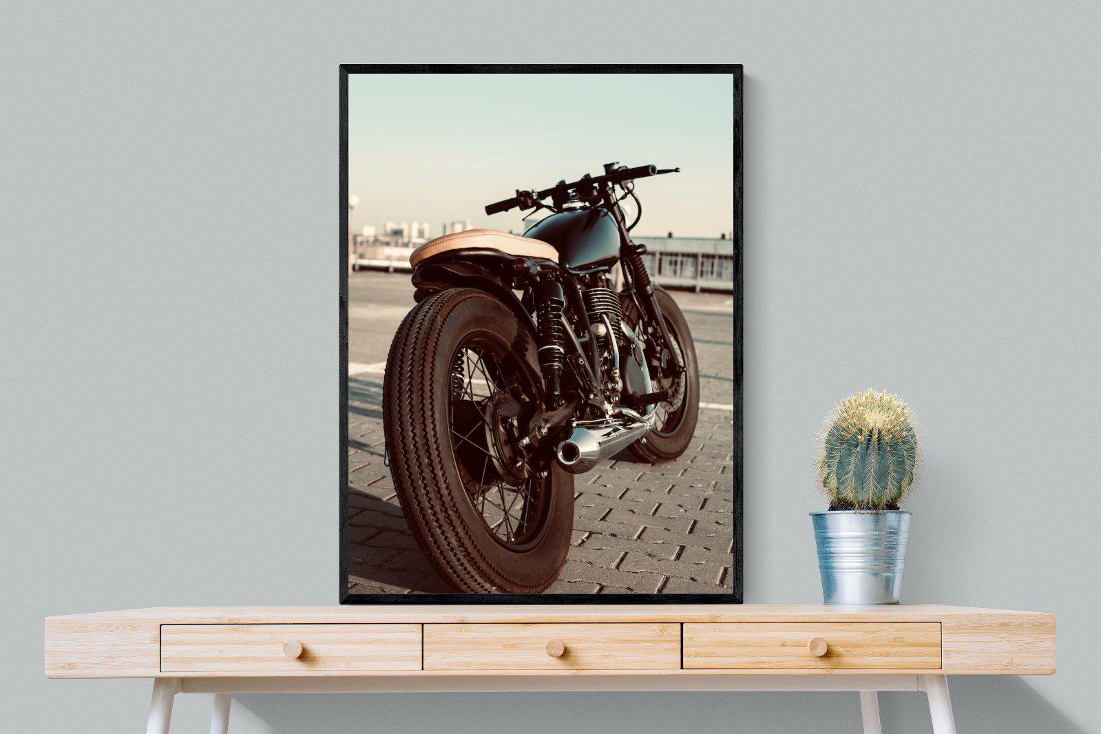 Street Bike-Wall_Art-75 x 100cm-Mounted Canvas-Black-Pixalot