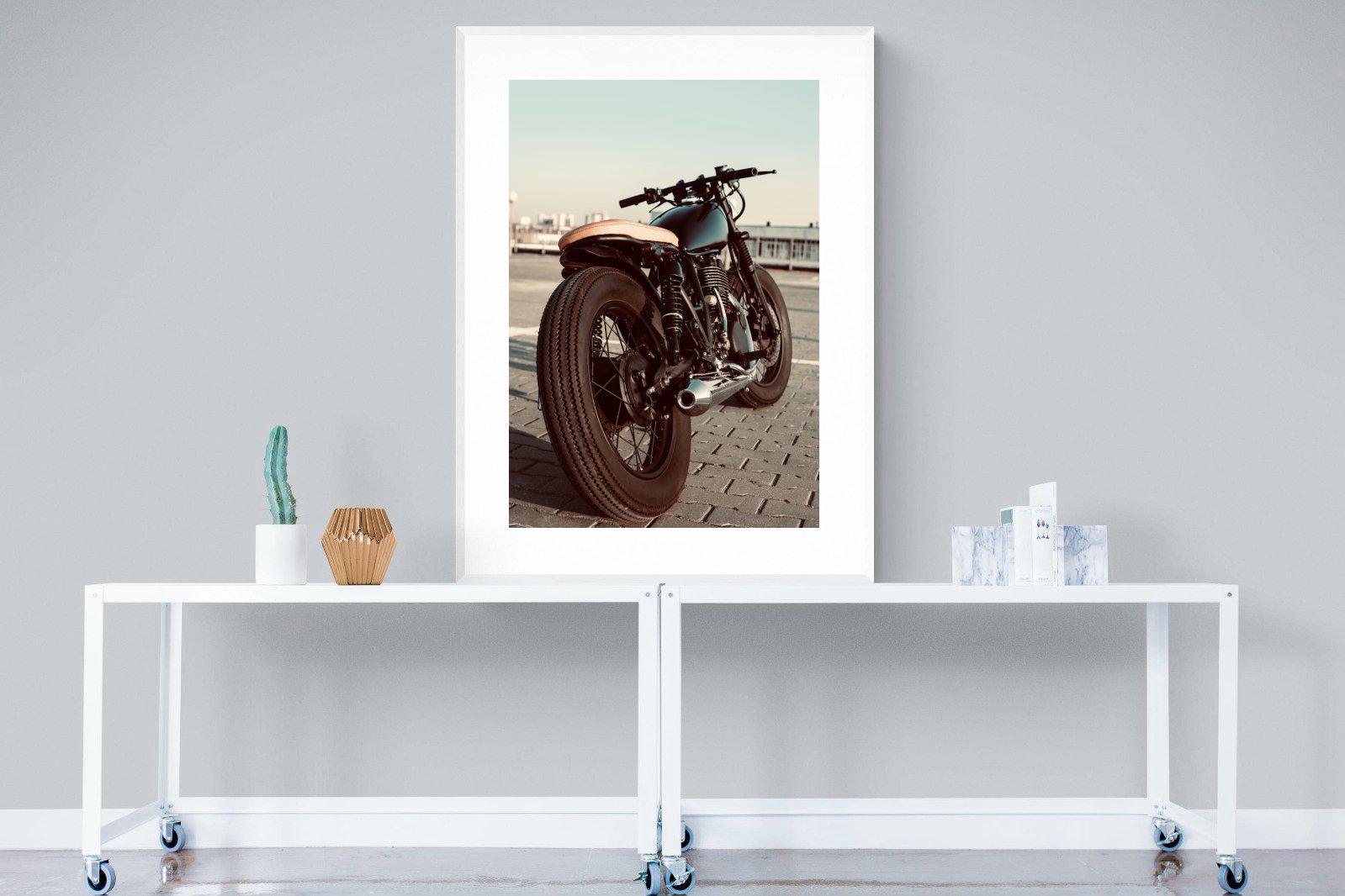 Street Bike-Wall_Art-90 x 120cm-Framed Print-White-Pixalot