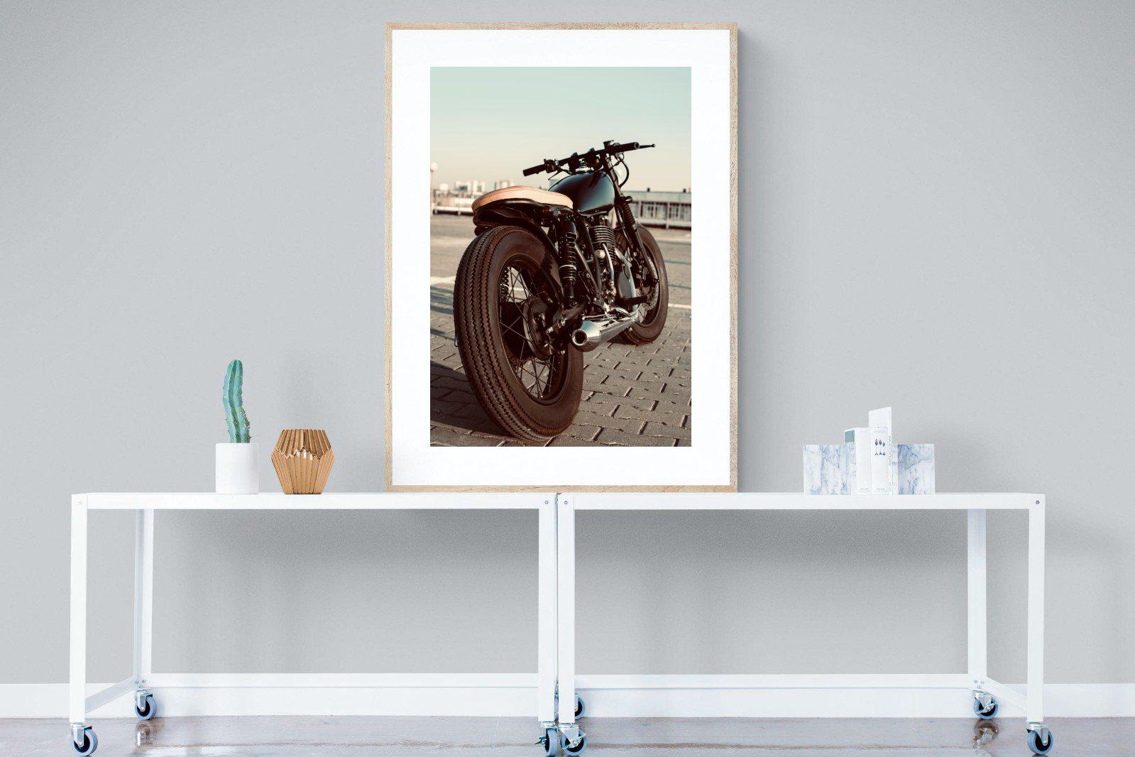 Street Bike-Wall_Art-90 x 120cm-Framed Print-Wood-Pixalot