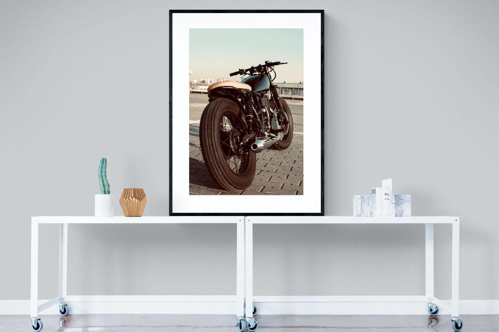 Street Bike-Wall_Art-90 x 120cm-Framed Print-Black-Pixalot