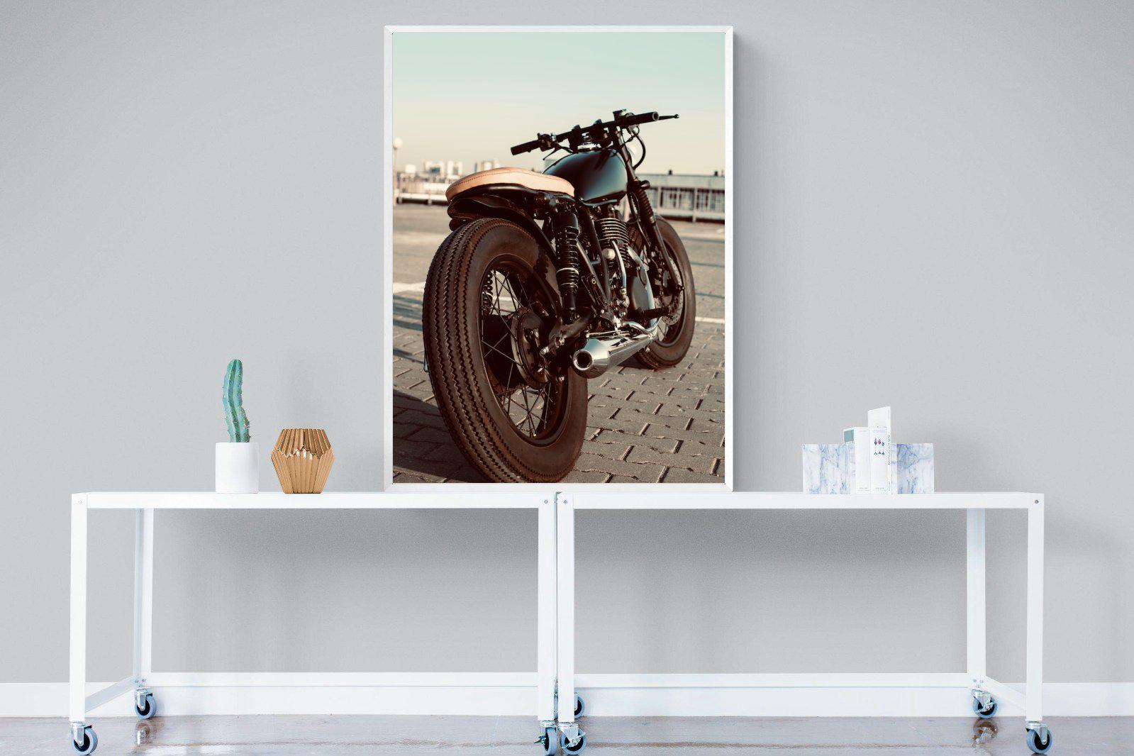 Street Bike-Wall_Art-90 x 120cm-Mounted Canvas-White-Pixalot