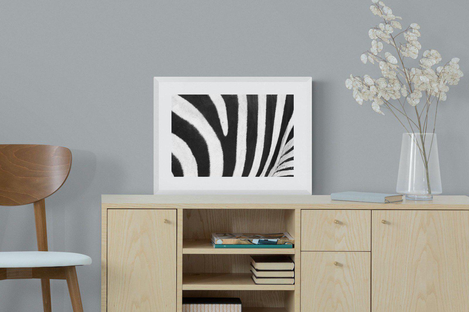 Stripes-Wall_Art-60 x 45cm-Framed Print-White-Pixalot