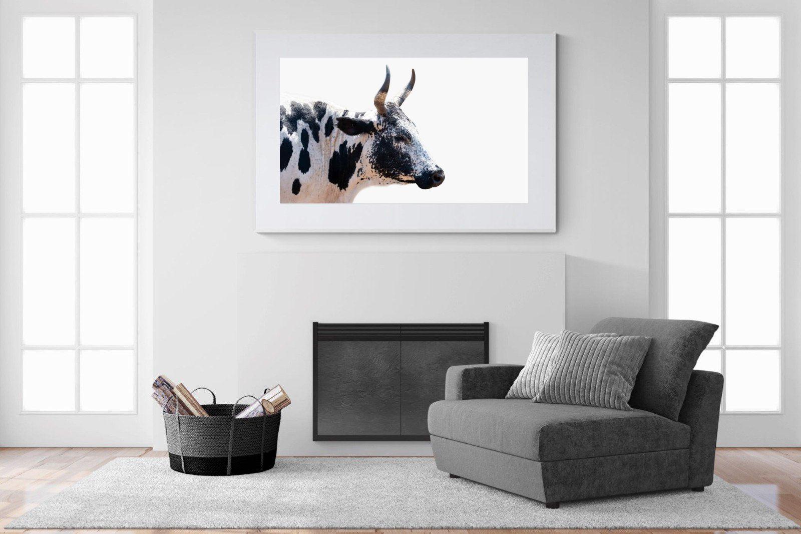 Strong Nguni-Wall_Art-150 x 100cm-Framed Print-White-Pixalot