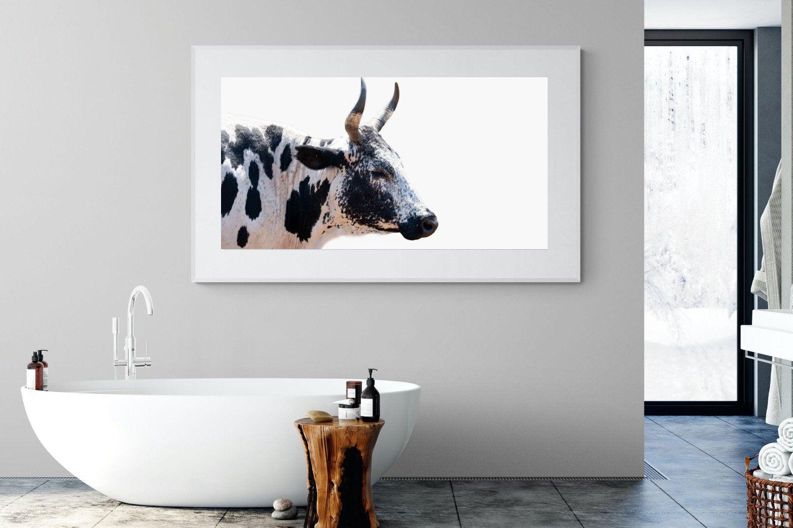 Strong Nguni-Wall_Art-180 x 110cm-Framed Print-White-Pixalot