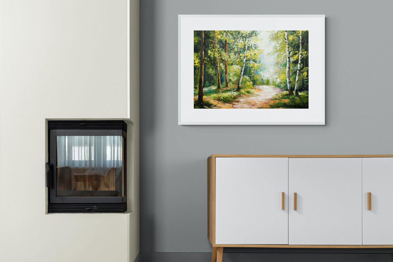 Summer Forest-Wall_Art-100 x 75cm-Framed Print-White-Pixalot