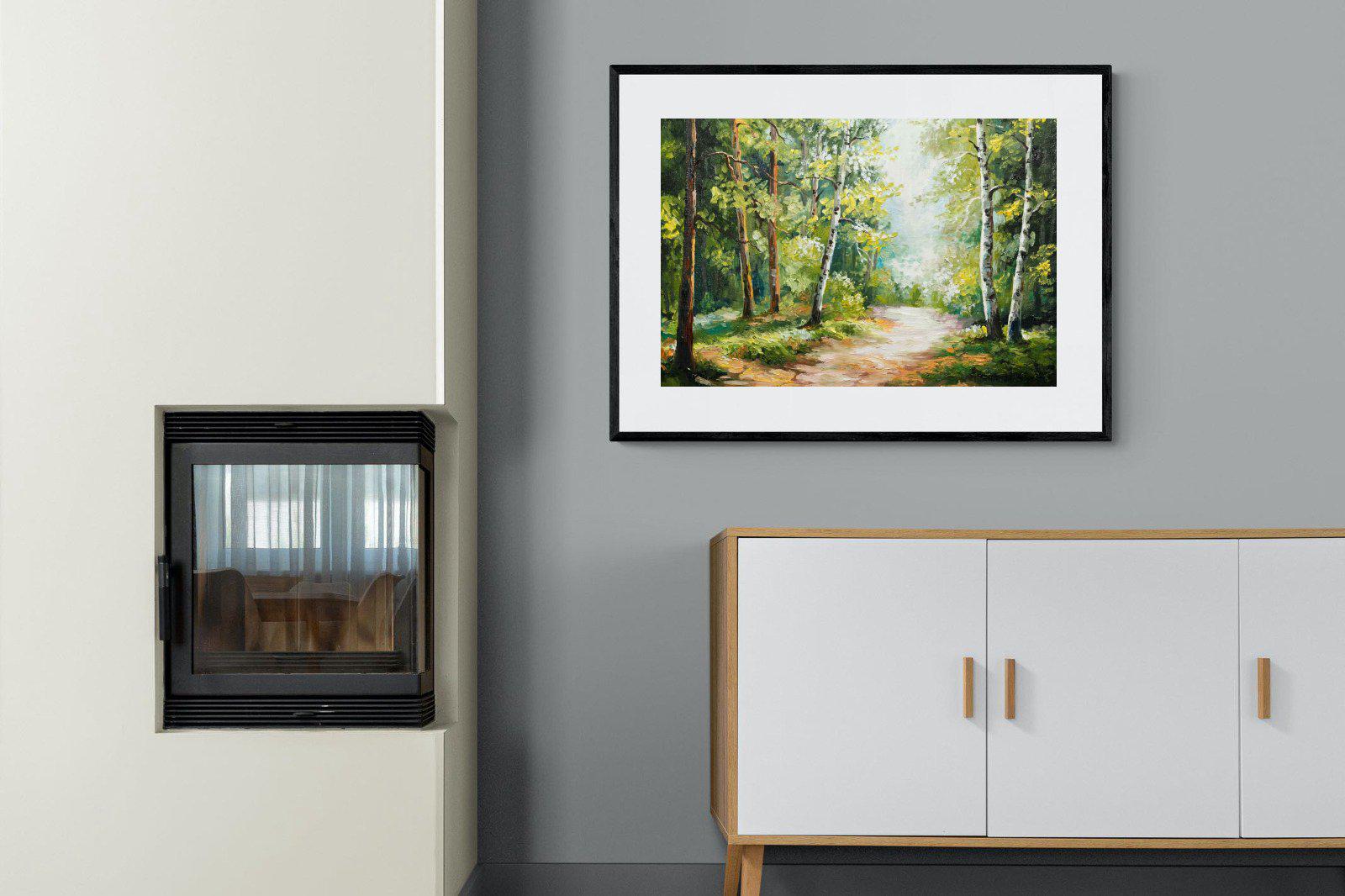 Summer Forest-Wall_Art-100 x 75cm-Framed Print-Black-Pixalot