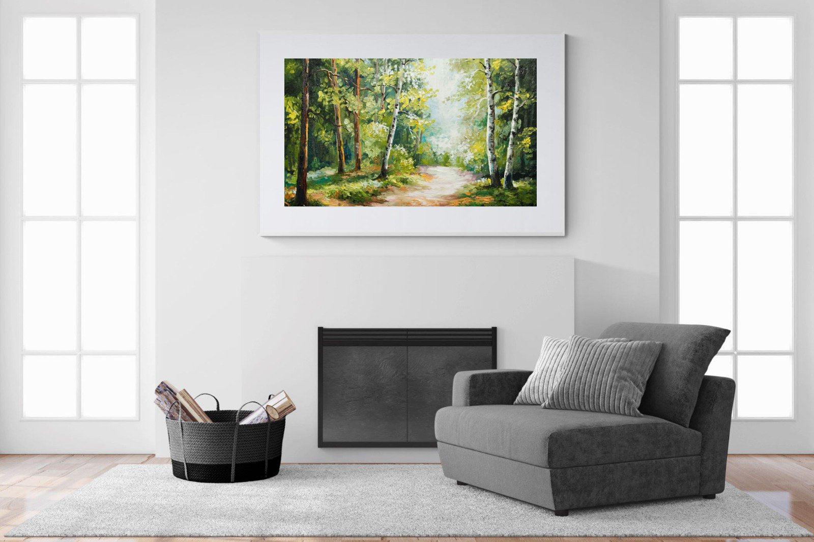 Summer Forest-Wall_Art-150 x 100cm-Framed Print-White-Pixalot