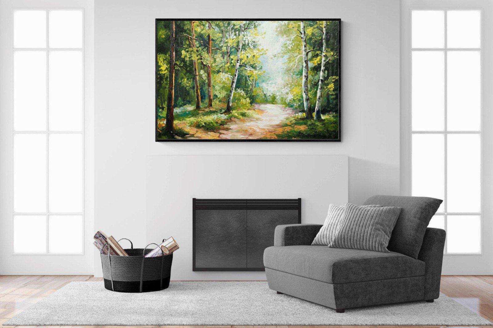 Summer Forest-Wall_Art-150 x 100cm-Mounted Canvas-Black-Pixalot