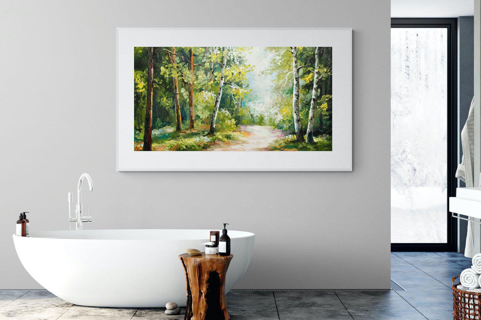Summer Forest-Wall_Art-180 x 110cm-Framed Print-White-Pixalot