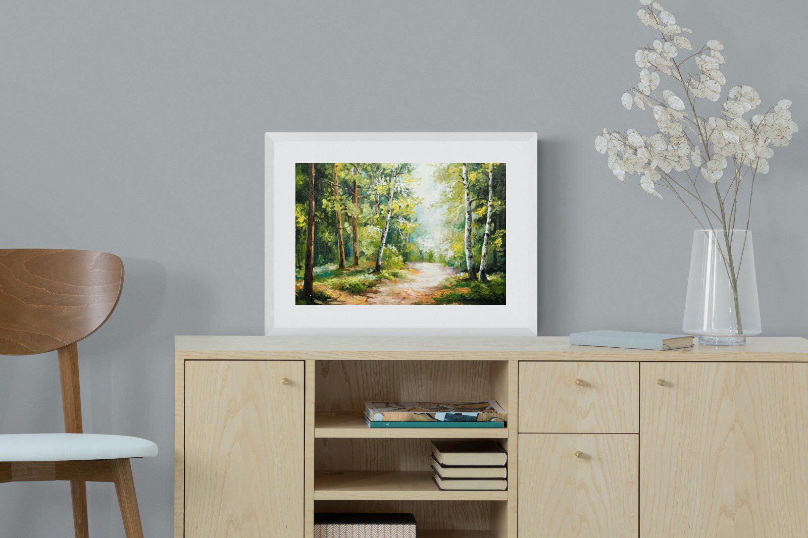 Summer Forest-Wall_Art-60 x 45cm-Framed Print-White-Pixalot