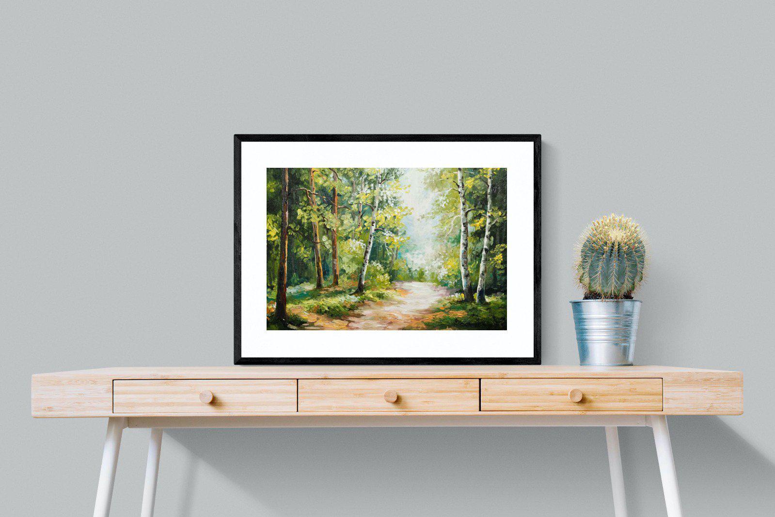 Summer Forest-Wall_Art-80 x 60cm-Framed Print-Black-Pixalot