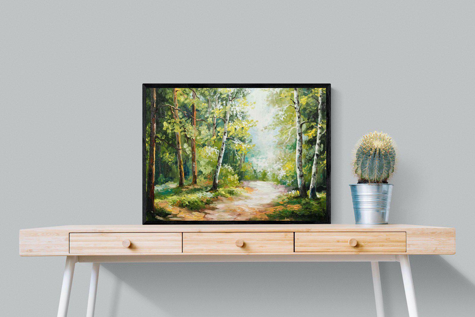 Summer Forest-Wall_Art-80 x 60cm-Mounted Canvas-Black-Pixalot