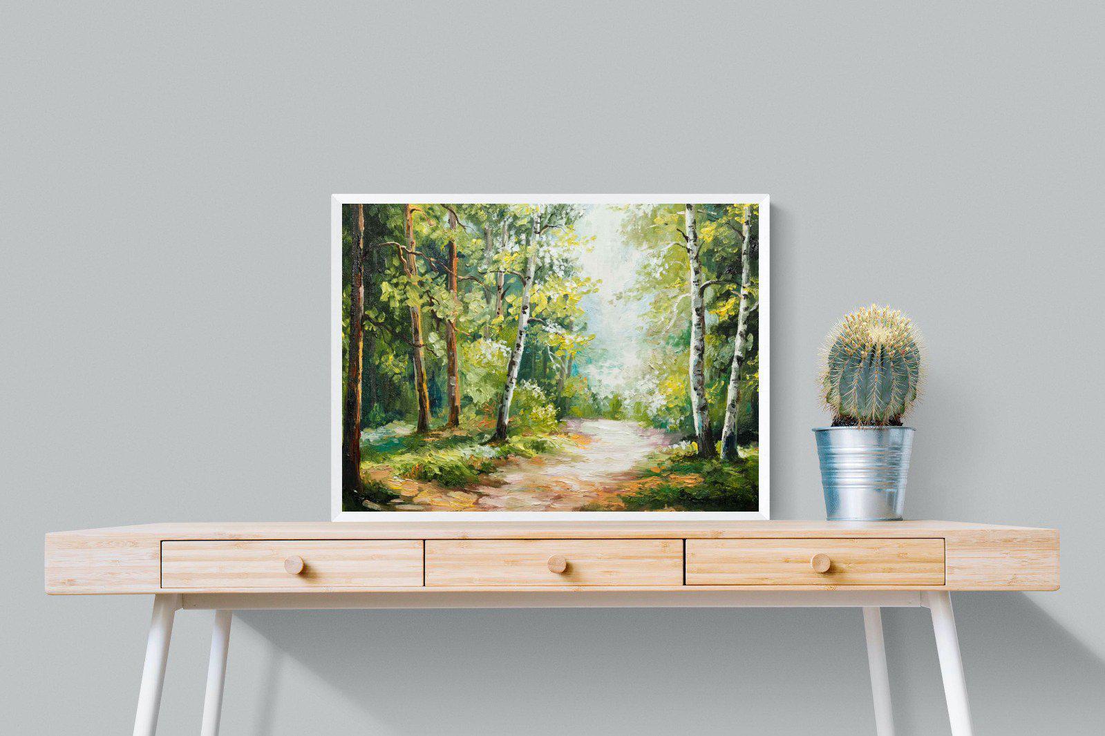 Summer Forest-Wall_Art-80 x 60cm-Mounted Canvas-White-Pixalot