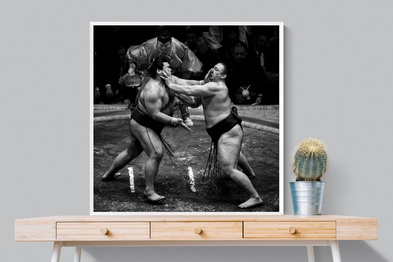 Sumo-Wall_Art-100 x 100cm-Mounted Canvas-White-Pixalot