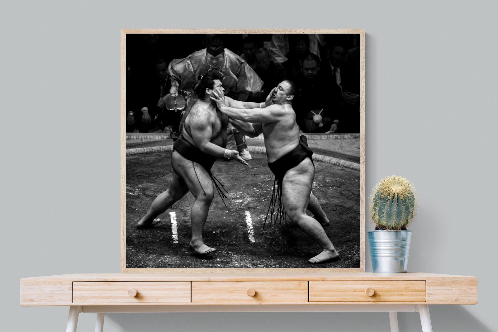 Sumo-Wall_Art-100 x 100cm-Mounted Canvas-Wood-Pixalot