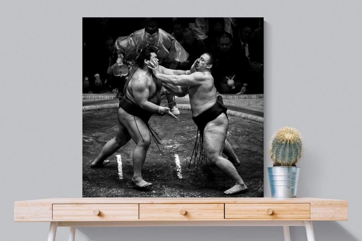 Sumo-Wall_Art-100 x 100cm-Mounted Canvas-No Frame-Pixalot