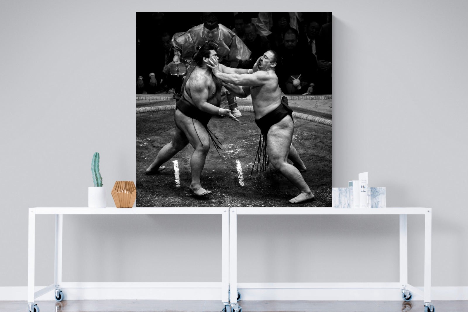 Sumo-Wall_Art-120 x 120cm-Mounted Canvas-No Frame-Pixalot